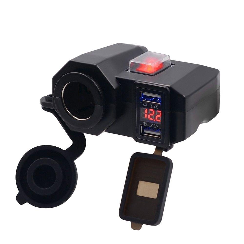 Waterproof USB Charging Socket Motorcycle Handlebar Clamp Power Adapter USB Charging System