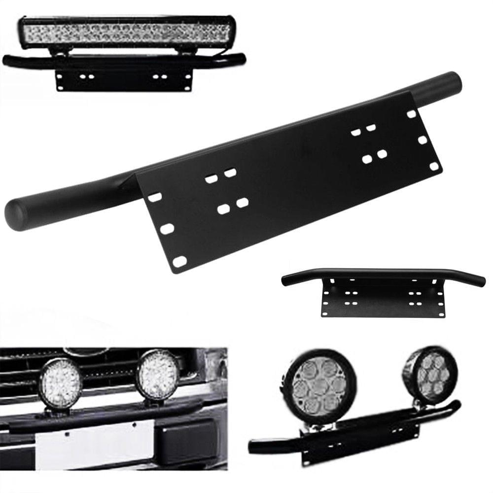 Universal Auto Front Bumper License Plate Lamp Bracket Aluminium Bull Bar Style Holder For Driving Light