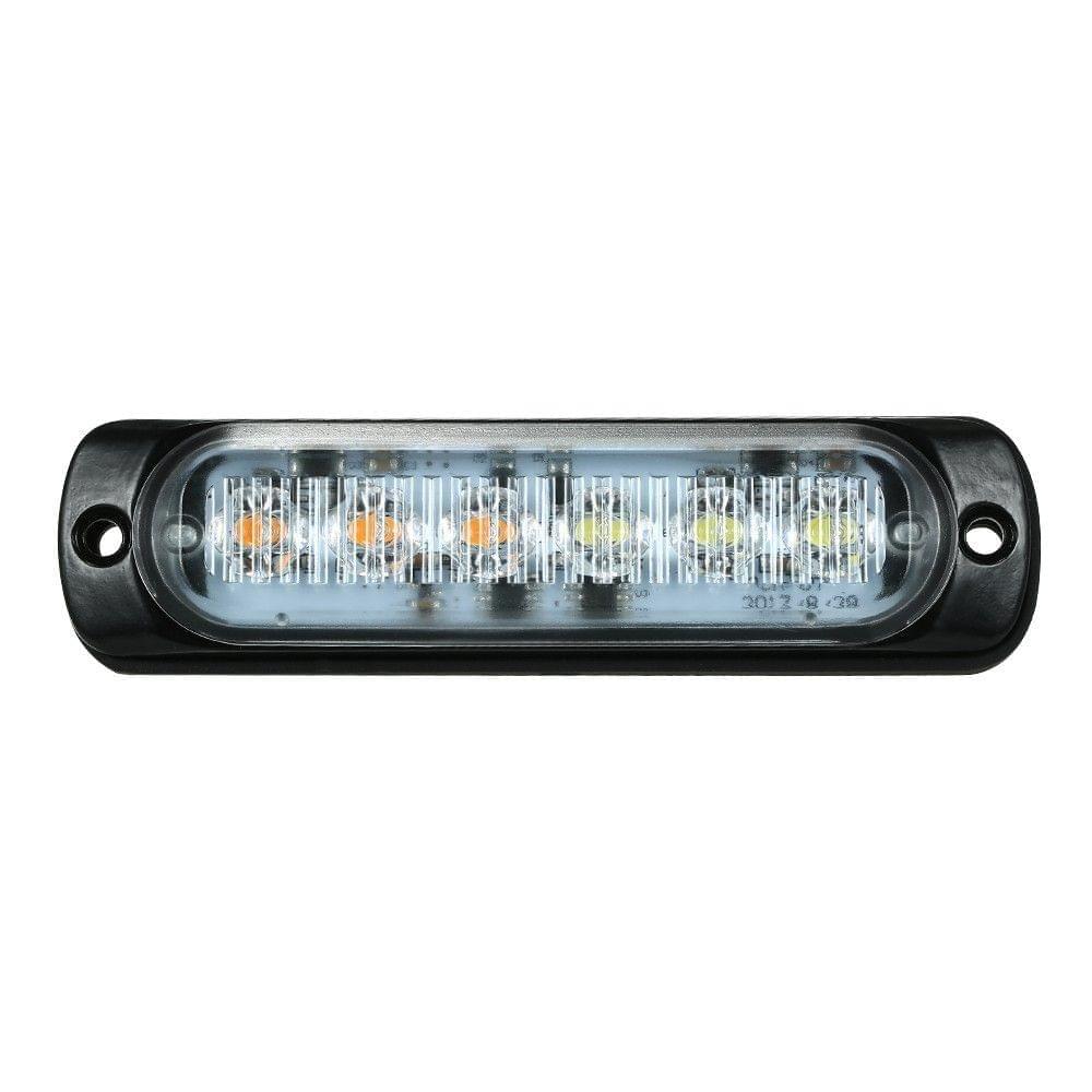 Car Emergency Light Bars 6 LED Waterproof Emergency Beacon Flash Caution Strobe Light Bar Car SUV Pickup Truck Van White Yellow Light