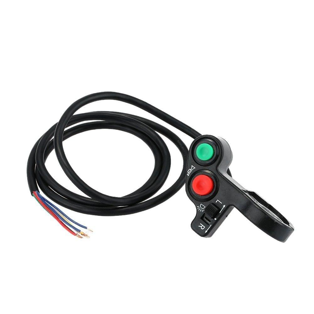 3 in 1 Headlight/Turn Signal Light/Horn ON-OFF Switch 2.2cm Diameter Handlebar DIY Button Accessory for Motorcycle Scooter ATV