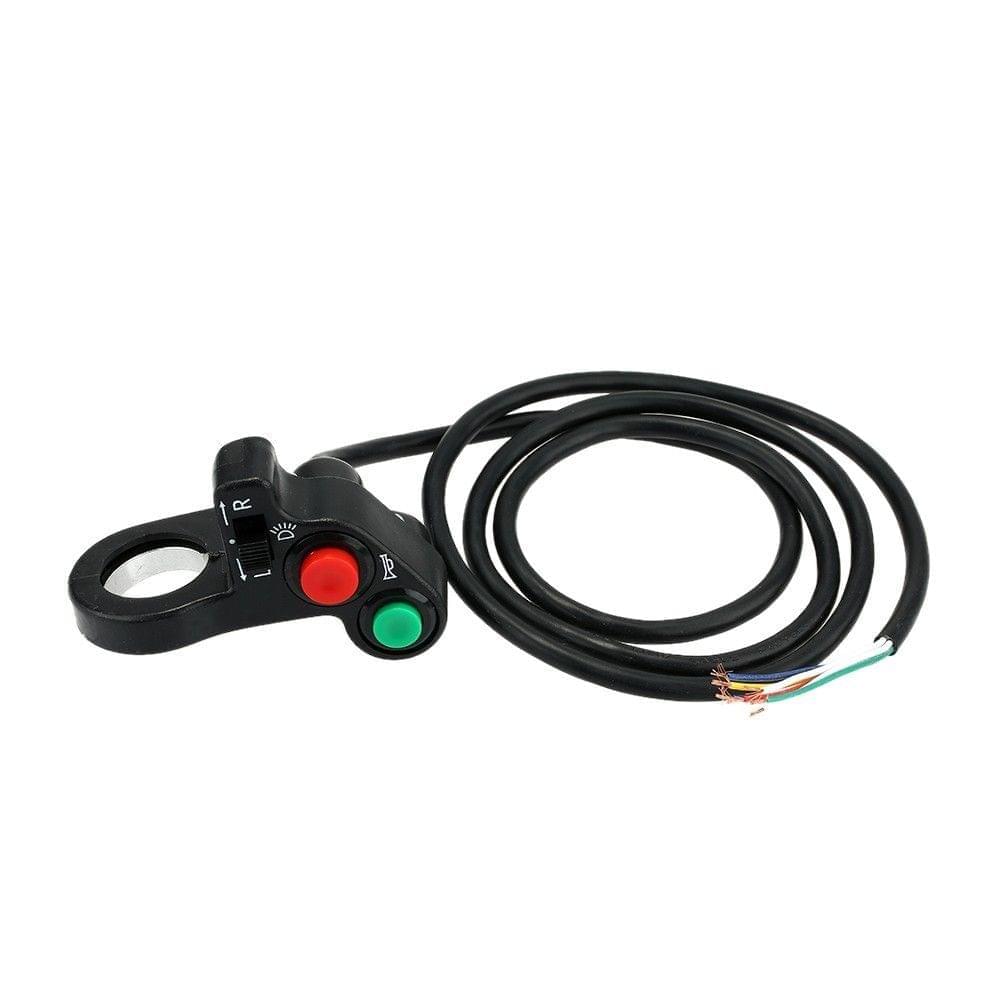 3 in 1 Headlight/Turn Signal Light/Horn ON-OFF Switch 2.2cm Diameter Handlebar DIY Button Accessory for Motorcycle Scooter ATV