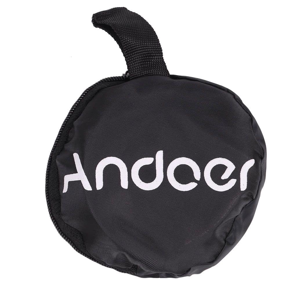 Andoer 30cm 2in1 Round Hollow Collapasible Multi-Disc Portable Circular Light Lens-Mount Reflector Silver Golden