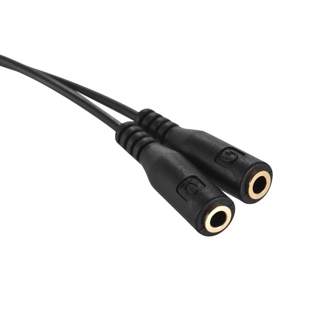 3.5mm Microphone Adapter Cable Audio Stereo Mic Converter Cord Two 3-Pole TRS Female to One 4-Pole TRRS Male Plug for iPad iPhone Samsung Huawei Smartphone