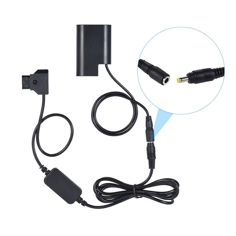 Andoer V-mount / Anton Bauer D-Tap to DMW-DCC12 DC Coupler Cable Dummy Battery Adapter for Panasonic DMC-GH5/GH4/GH3