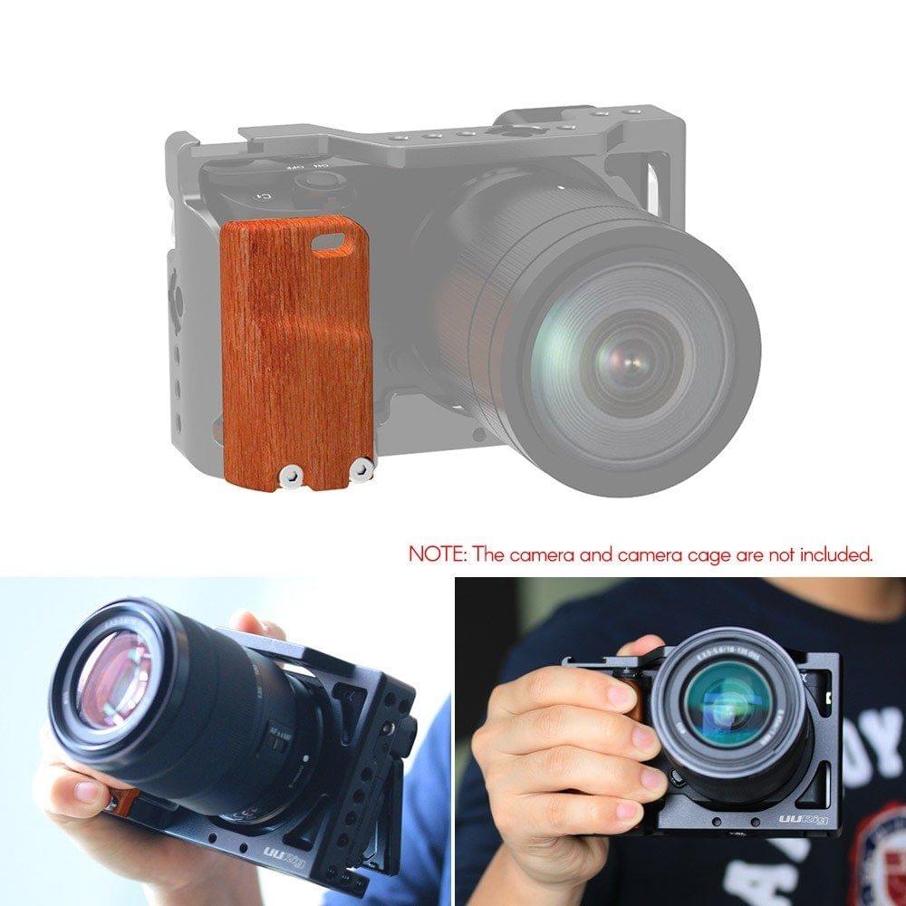 UURig R009 Wood Handle Grip Pear Wooden Handgrip Only for Sony A6400 A6300 Metal Camera Cage Professional Vlog Video Shooting Accessories