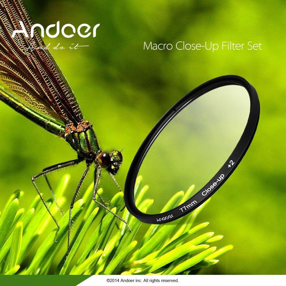 Andoer 49mm Macro Close-Up Filter Set +1 +2 +4 +10 with Pouch for Nikon Ca150n Sony DSLRs