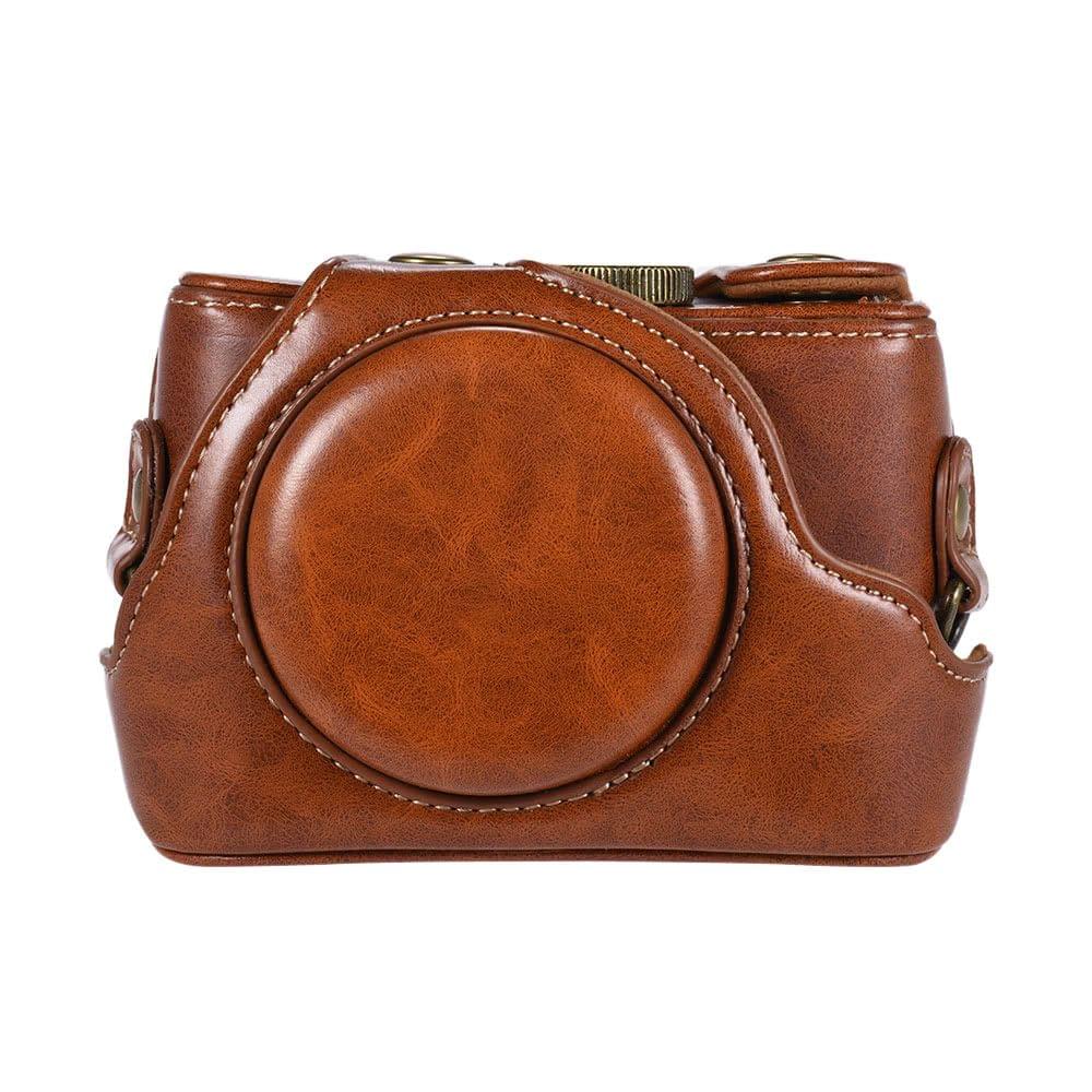 High-quality PU Leather Camera Bag Case Fullbody Cover with Adjustable Neck Strap for Sony RX100M2/ RX100M3/ RX100M4/ RX100M5 Cameras