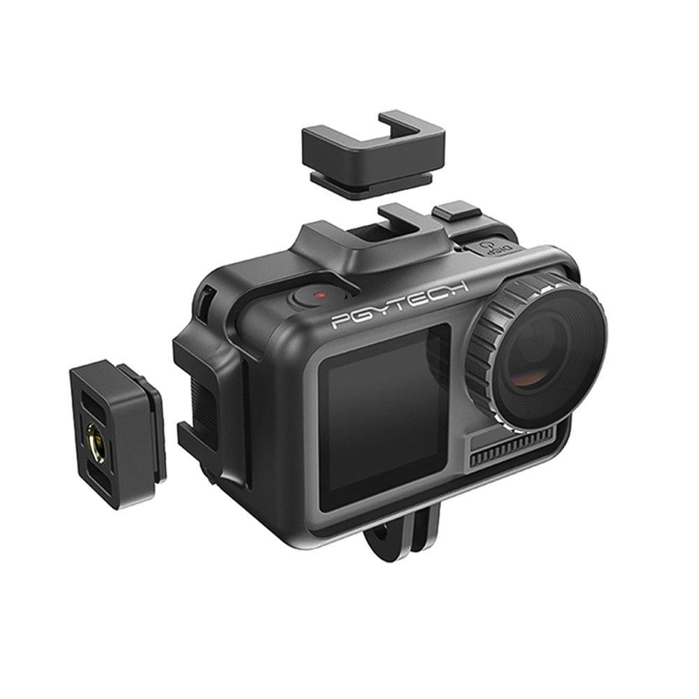 PGYTECH Camera Cage for DJI OSMO Action Camera Protective Housing Case Frame Cover Shell 2 Cold Shoe Mounts & Universal Interface Vlog Expansion Accessory for Microphone LED Video Light Tripod