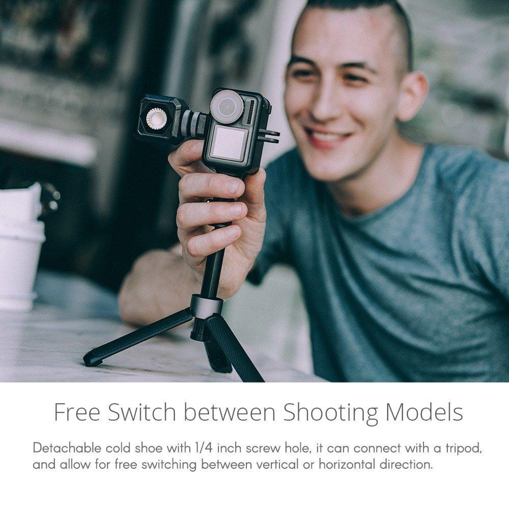 PGYTECH Camera Cage for DJI OSMO Action Camera Protective Housing Case Frame Cover Shell 2 Cold Shoe Mounts & Universal Interface Vlog Expansion Accessory for Microphone LED Video Light Tripod