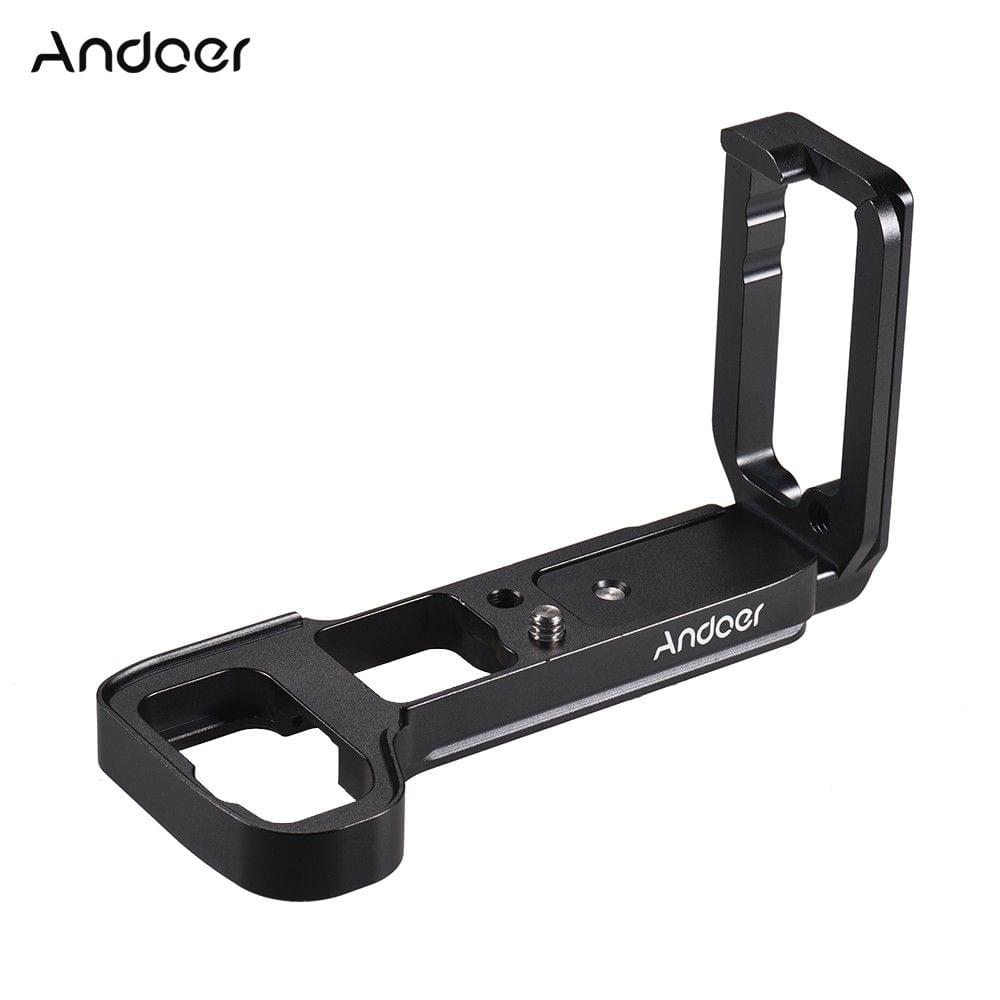Andoer L Shape QR Quick Release Plate Camera Cage Accessory Bracket Aluminum Alloy for Sony A73/ A7R3/ A7M3/ A9