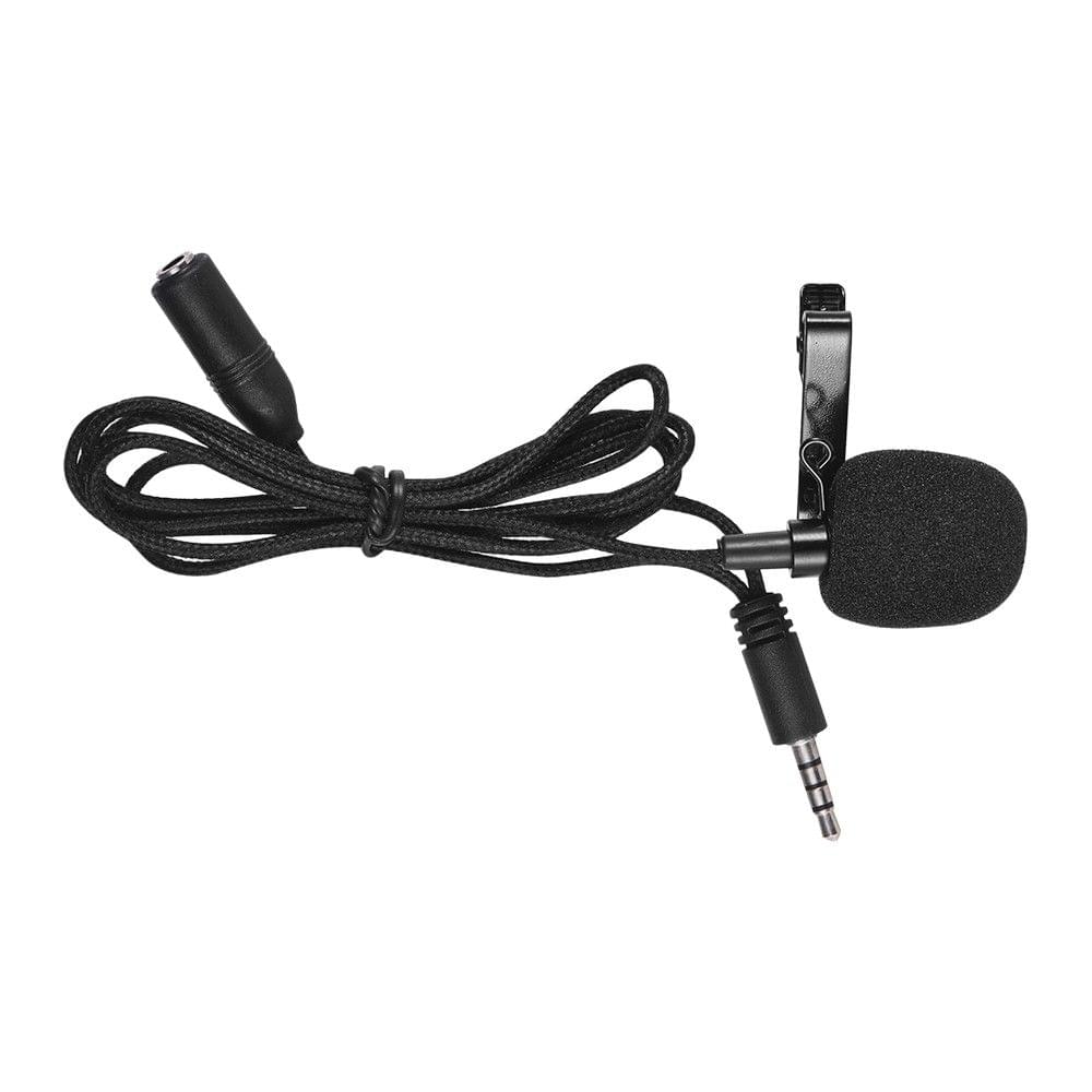 Mini Clip-on Lapel Lavalier Condenser Microphone Mic with 3.5mm Headphone Output Jack for iPhone iPad Android Smartphone DSLR Camera Computer PC Laptop