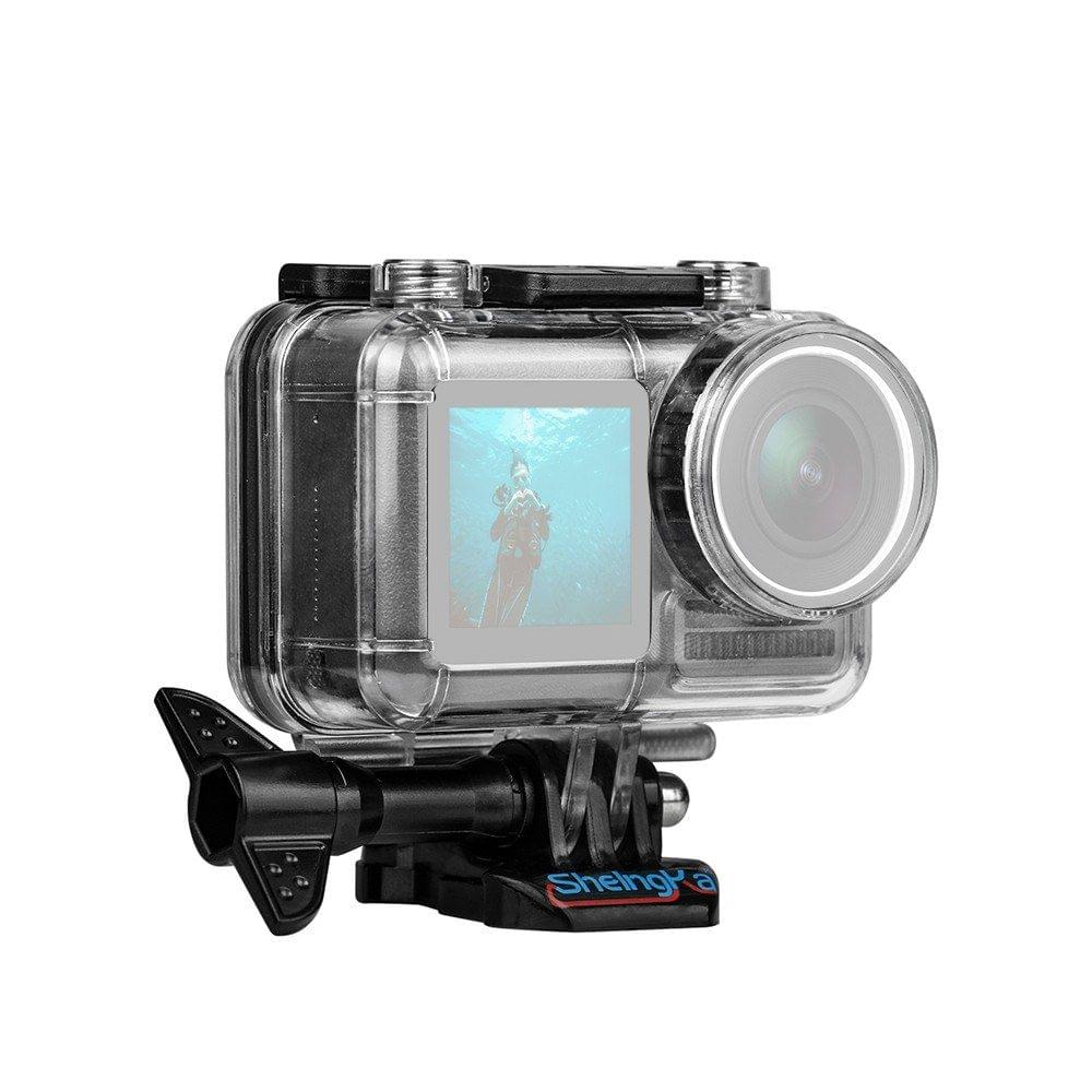 Transparent Sports Action Camera Waterproof Housing Case Protective Case Box Shell Protector with Mount Base Screw Underwater Depth 40 Meters/ 131ft for Swimming Diving Surfing Skiing for DJI Osmo Action