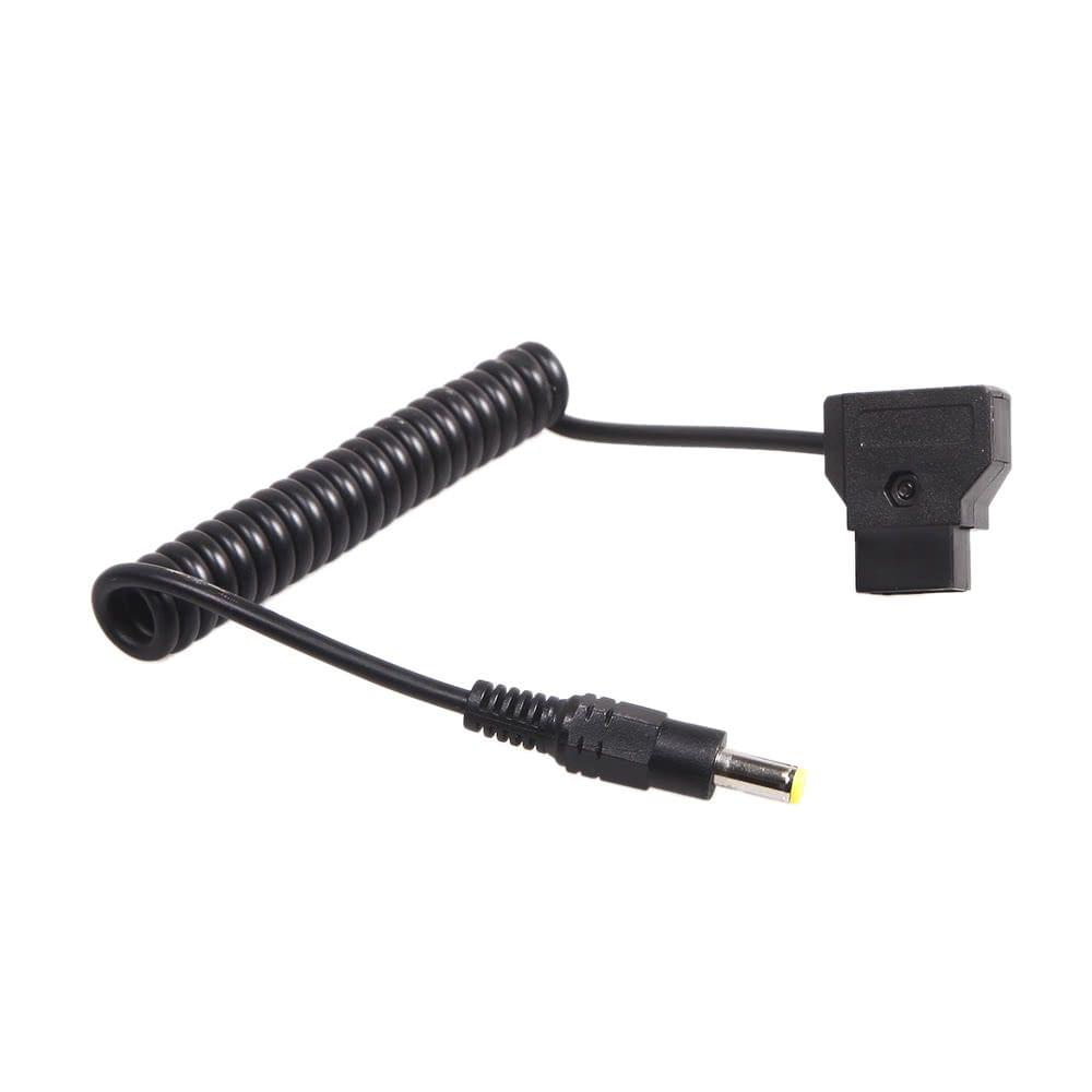 Coiled D-Tap 2Pin Male to DC 5.5*2.5mm Adapter Cable for V-Mount Anton Battery DSLR Rig Power Supply Extension Elastic Cable 0.5M