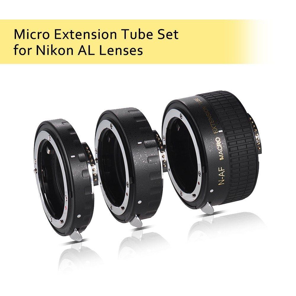 Auto Focus Macro Extension Tube Set Copper AF Macro Lens Extension Tube Ring with Covers for Nikon D300 D7000 D7100 D7200 D800 D810 D850 D5500 D5600 D5100 D5300 D3300AL Lenses