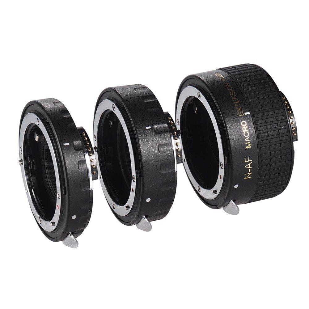 Auto Focus Macro Extension Tube Set Copper AF Macro Lens Extension Tube Ring with Covers for Nikon D300 D7000 D7100 D7200 D800 D810 D850 D5500 D5600 D5100 D5300 D3300AL Lenses