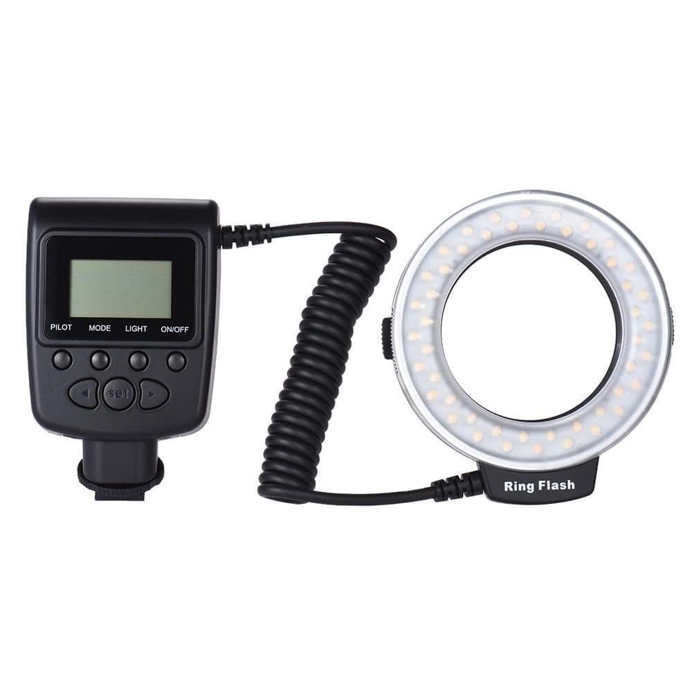 RF-550D Macro 48 LED Ring Flash Light LCD Display Power Control for Ca150n Nikon Pentax Olympus Panasonic Sony DSLR