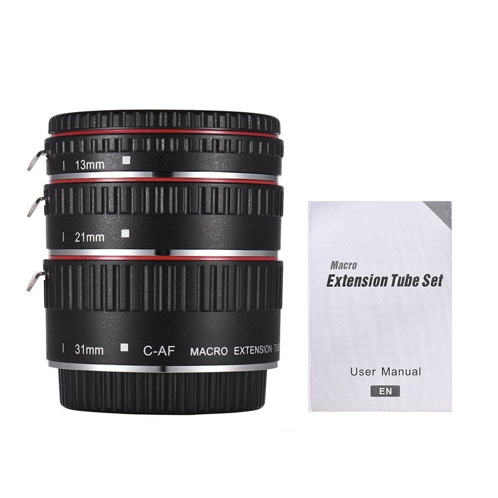 Macro Extension Tube Set Copper Auto Focus AF Macro Lens Extension Tube Ring with Covers for Ca150n 60D 70D 80D 5DII 5DIII 5DIV 5DS 5DSR 700D 800D 750D 550D 7DII 6D 6DII EF EF-S Lens DSLR Camera