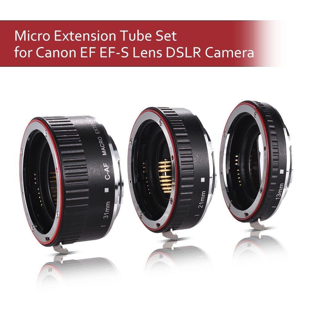 Macro Extension Tube Set Copper Auto Focus AF Macro Lens Extension Tube Ring with Covers for Ca150n 60D 70D 80D 5DII 5DIII 5DIV 5DS 5DSR 700D 800D 750D 550D 7DII 6D 6DII EF EF-S Lens DSLR Camera