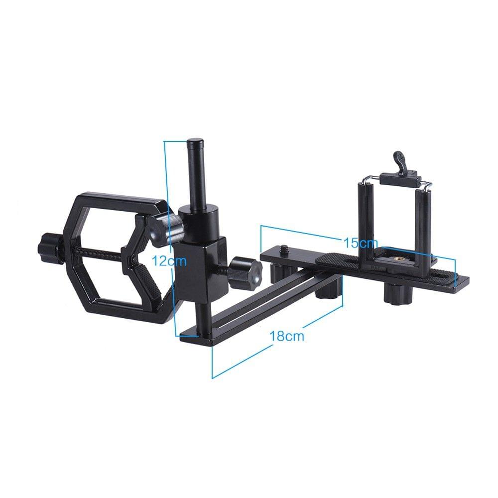 Andoer Universal Metal Telescope Phone Digital Camera Mount Adapter Bracket Smartphone Holder Clip for Mo150cular Spotting Scope Microscope Telephoto Lens for iPhone 7Plus/ 7/ 6s/ 6Plus