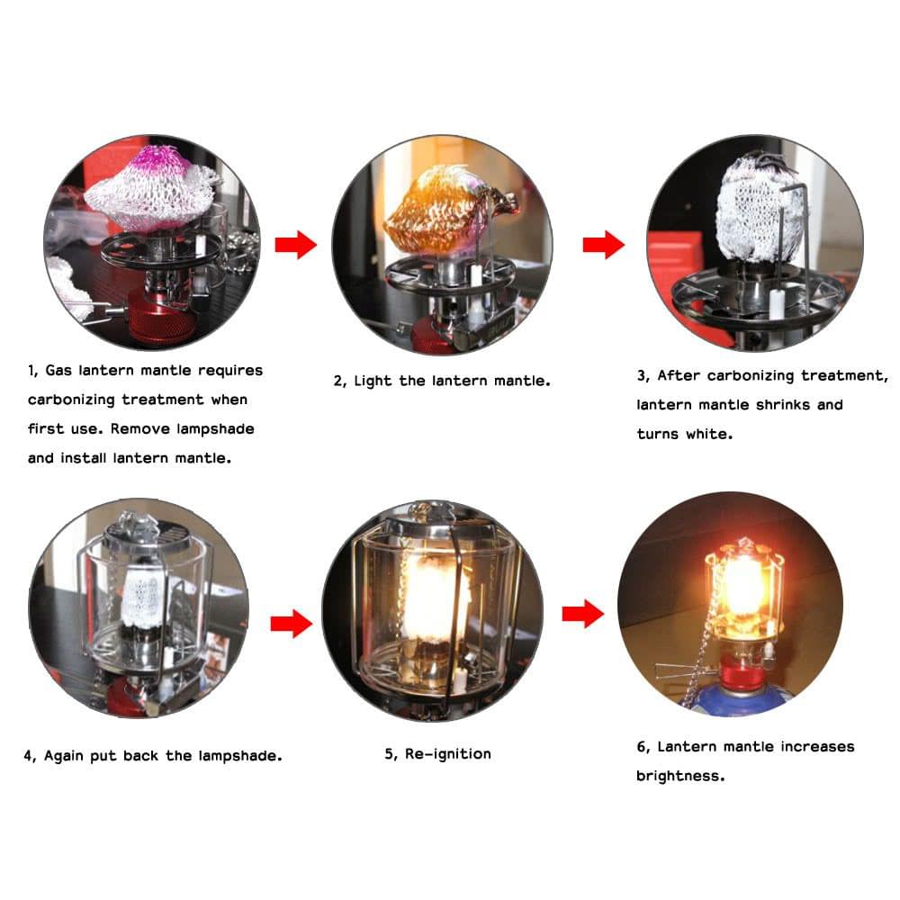 2pcs Outdoor Camping Gas Lantern Mantles Outdoor Light Lamp Mantle Non-radioactive Safe Non-polluting