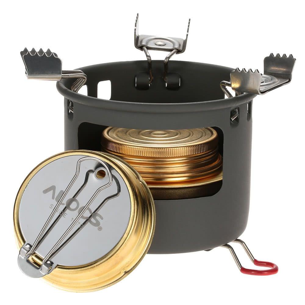 ALOCS Camping Outdoor Spirit Alcohol Burner Camping Stove Alcohol Stove Bracket Support Set