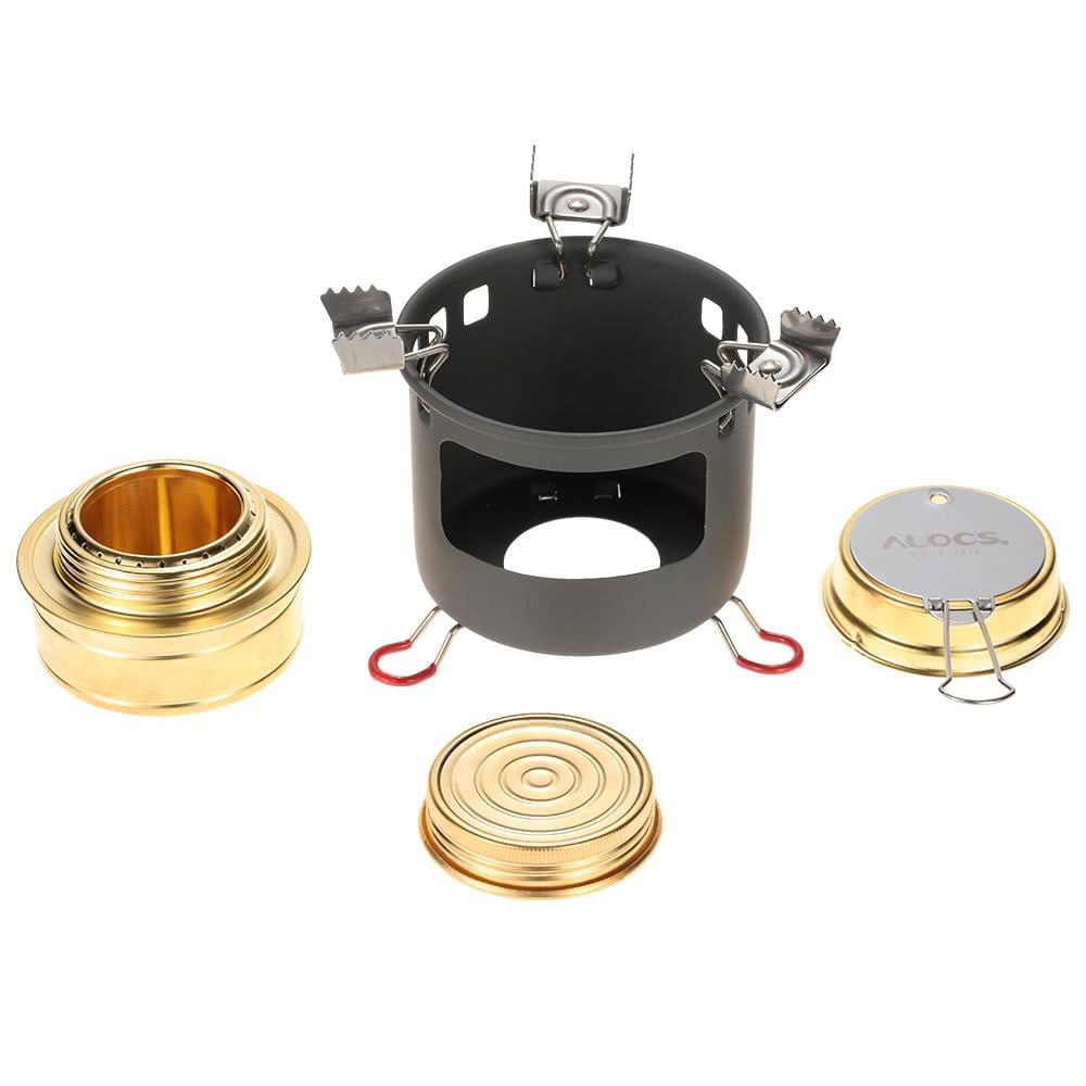 ALOCS Camping Outdoor Spirit Alcohol Burner Camping Stove Alcohol Stove Bracket Support Set