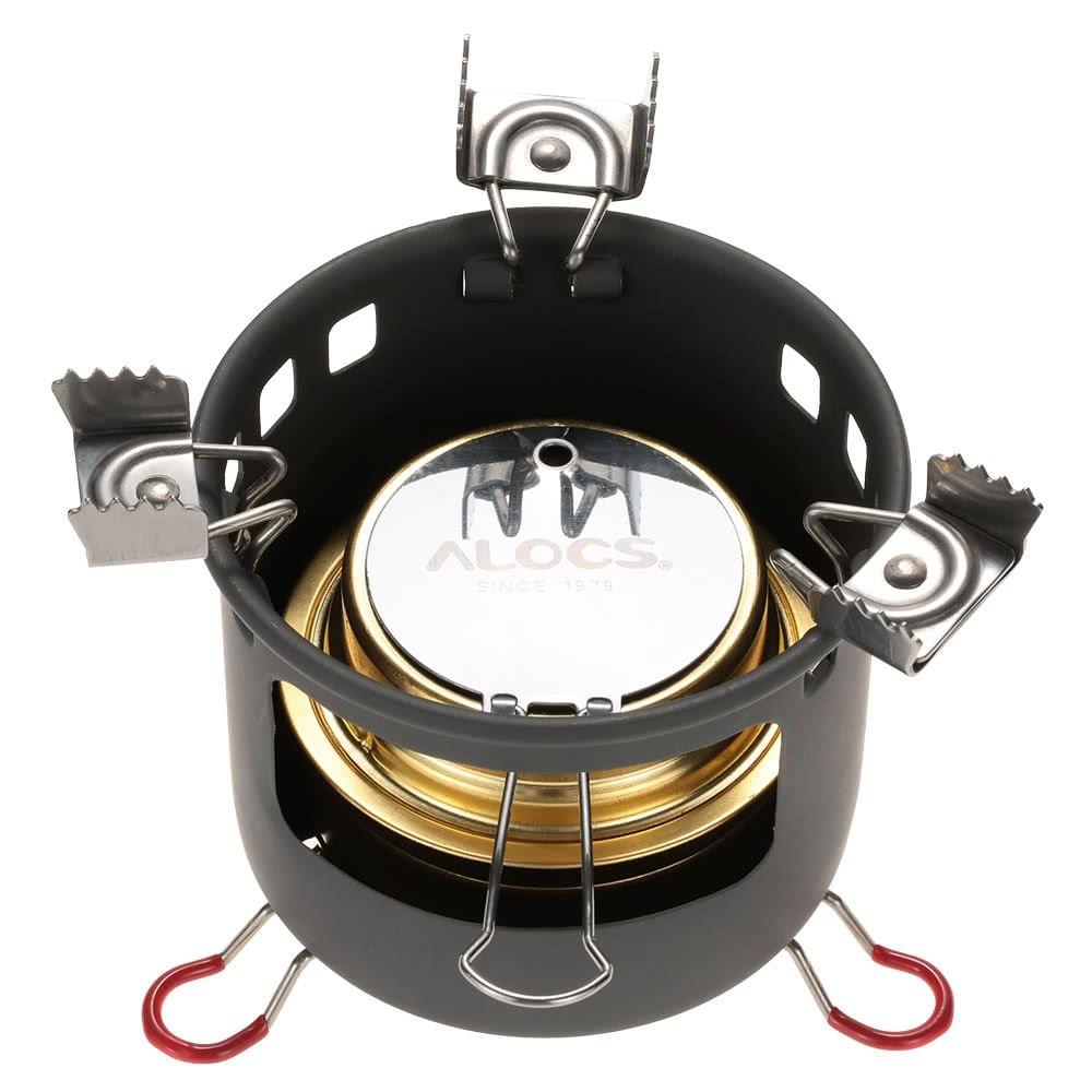 ALOCS Camping Outdoor Spirit Alcohol Burner Camping Stove Alcohol Stove Bracket Support Set