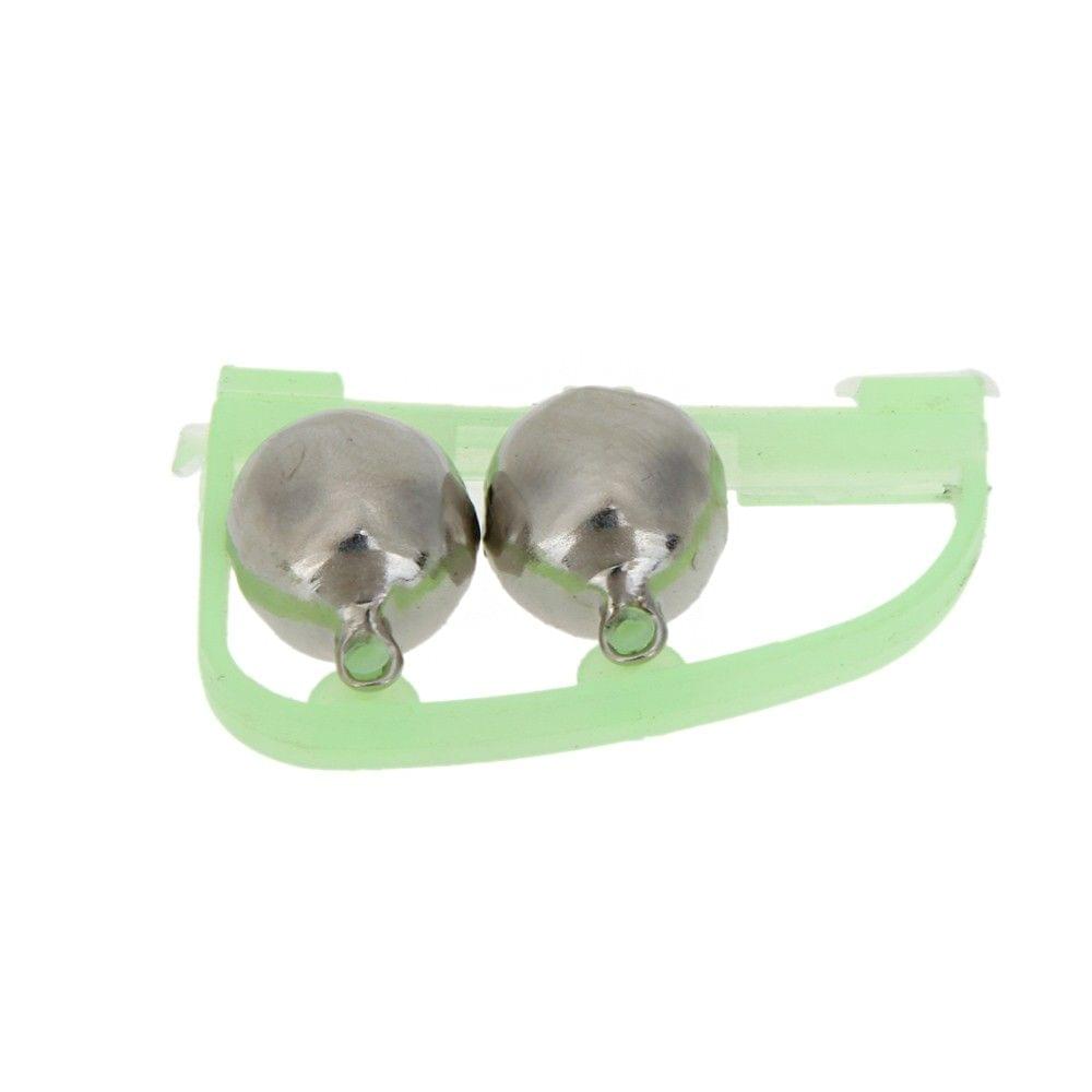 5Pcs Luminous Twin Bells Fishing Bite Alarm Clip on Fishing Rod for Night Fishing
