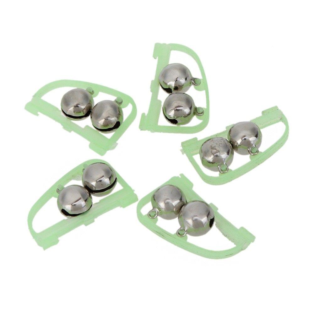 5Pcs Luminous Twin Bells Fishing Bite Alarm Clip on Fishing Rod for Night Fishing