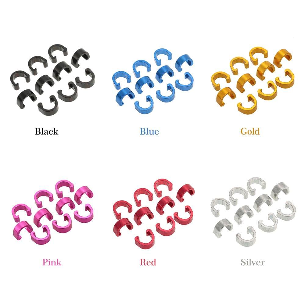 Lixada 10pcs Reusable Bike Bicycle Frame Brake Cable Housing Line Wire Gear Guide C-type Buckle Clips C-clips Ties Aluminum Alloy
