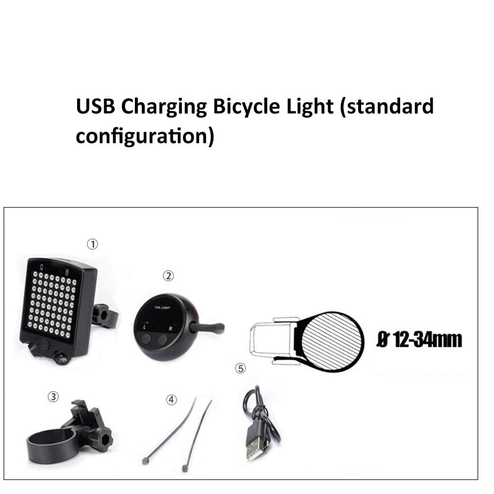 LED Wireless Remote Control Laser Bicycle Rear Tail Light Bike Turn Signals Safety Warning Light Turn Signal Laser Tail Light USB Rechargeable Brake Light Riding Gear