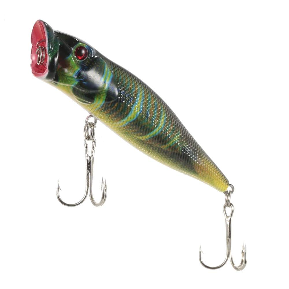 Lixada 4PCS Floating Popper Fishing Lures 12g 95mm Artificial Hard Bait Set Wobbler Bait with #6 Hooks