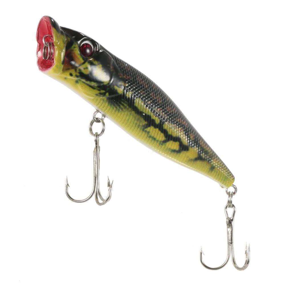 Lixada 4PCS Floating Popper Fishing Lures 12g 95mm Artificial Hard Bait Set Wobbler Bait with #6 Hooks