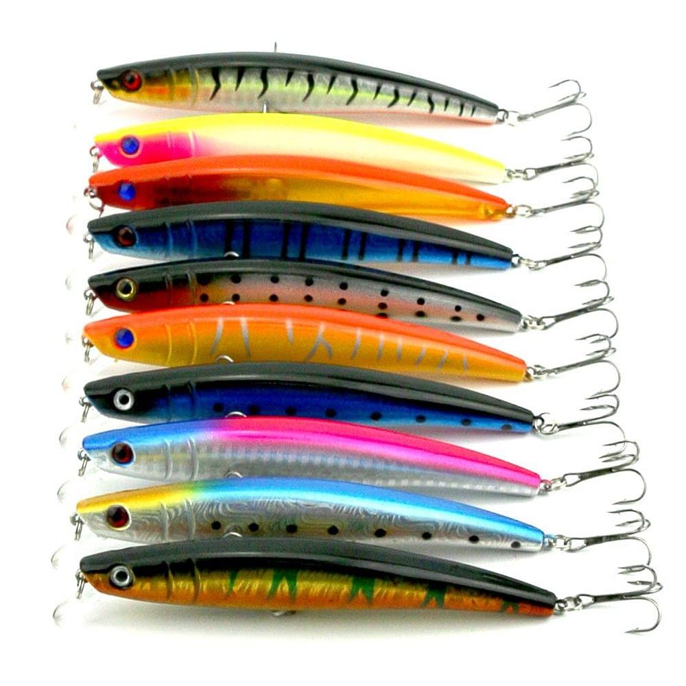 10PCS 11.5cm/11.2g Fishing Lure Bait Tackle Trout Minnow 4# Hooks Hard Bait Artificial Lures Fishing Lure Kit Set