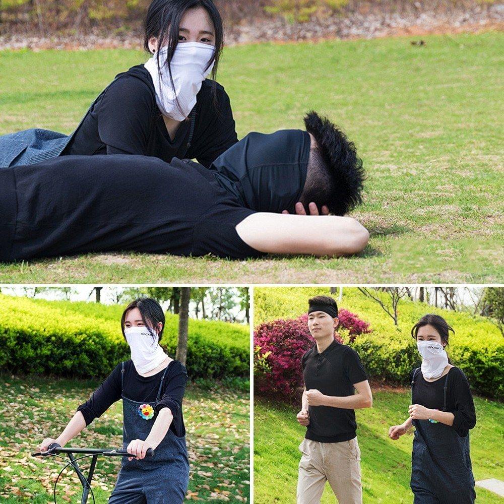 Cycling Half Face Mask Motorcycle Neck Warmer Riding Neck Gaiter Cooling Climbing Running Hiking Neck Wrap Ice Silk Dust Sunlight Protection Cycling Headgear