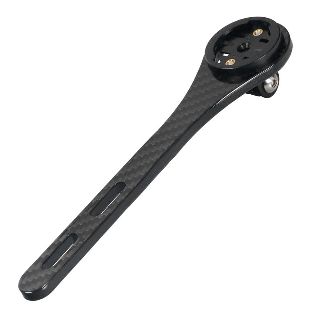 Full Carbon Fiber Cycling Road Bike Handlebar Stem Computer Mount Holder Bracket with Sports Camera Mount Flashlight Holder for Bryton for Garmin for Cateye