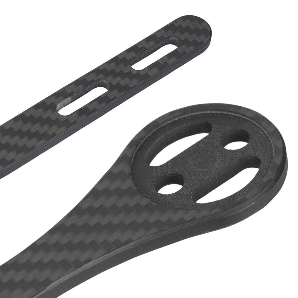 Full Carbon Fiber Cycling Road Bike Handlebar Stem Computer Mount Holder Bracket with Sports Camera Mount Flashlight Holder for Bryton for Garmin for Cateye