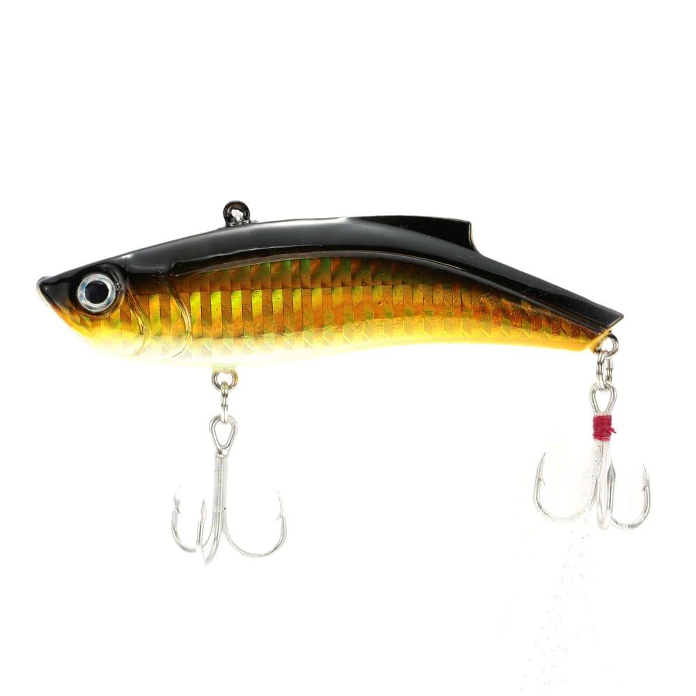 9cm 27g VIB Vibration Hard Bait Perch Killer Fishing Lure Fishing Tackle with 2 Treble Hooks Feather