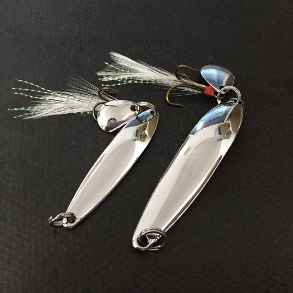 Lixada 4PCS Metal Fishing Lure Hard Baits Sequins Spoon Noise Paillette with Treble Hook 5/7/10/13g