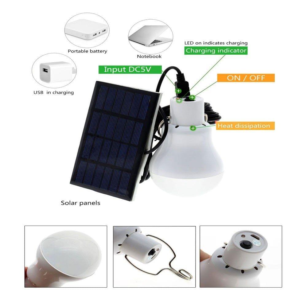 5V 15W Solar Lamp 130LM Powered Portable Led Bulb Light Solar Led Lighting Solar Panel Camp Tent Night Light