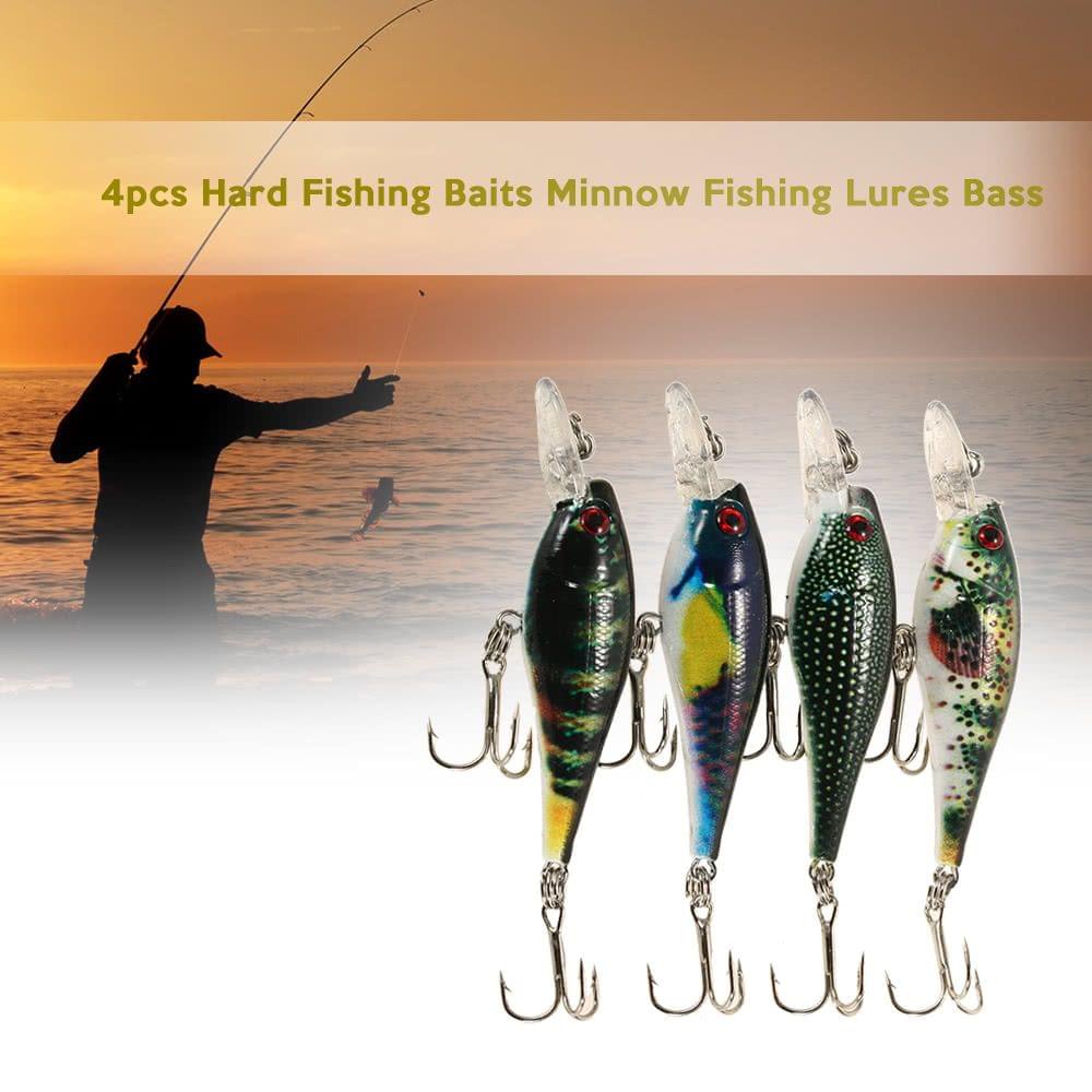 Lixada 4pcs 6.5cm 4.7g Hard Fishing Baits Minnow Fishing Lures Bass Hard Bait Plastic Lure Bait