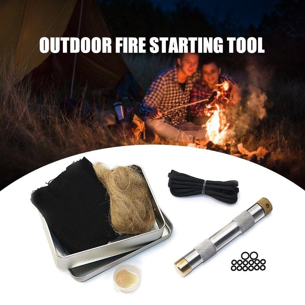 Fire Piston Fire Starter Kit Fire Starting Tool for Outdoor Camping Hiking Survival