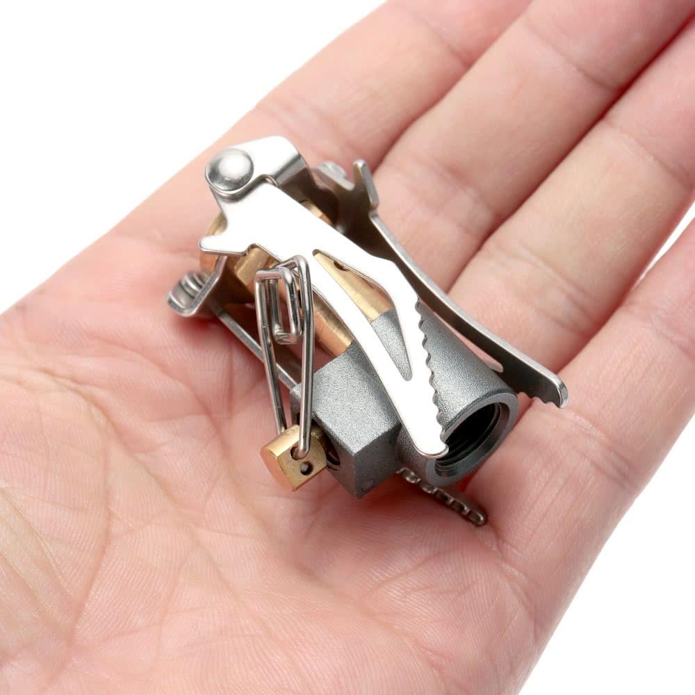45g Super Lightweight Mini Pocket Outdoor Cooking Burner Folding Camping Gas Stove 3000W