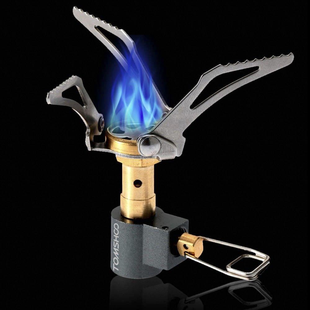 45g Super Lightweight Mini Pocket Outdoor Cooking Burner Folding Camping Gas Stove 3000W