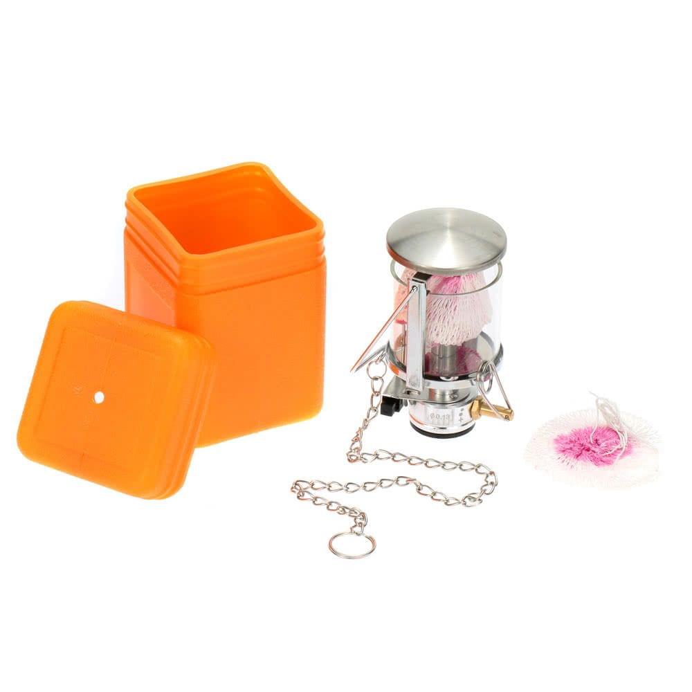 Mini Portable Camping Lantern Gas Light Tent Lamp Torch Hanging Glass Lamp Chimney with Butane as Fuel 60LUX