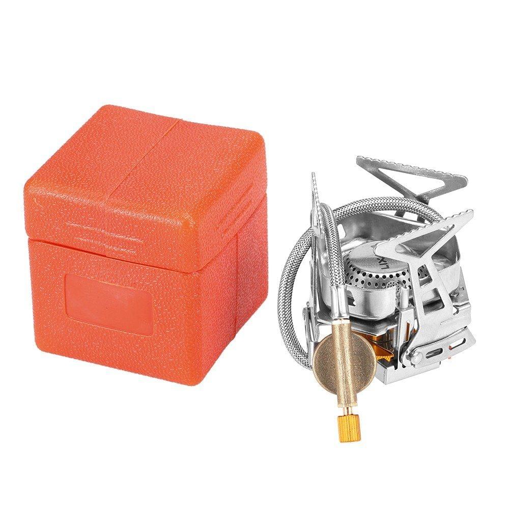 Lixada Foldable Windproof Camping Gas Stove Portable Outdoor Cooking Folding Piezo Ignition Gas Stove with Box