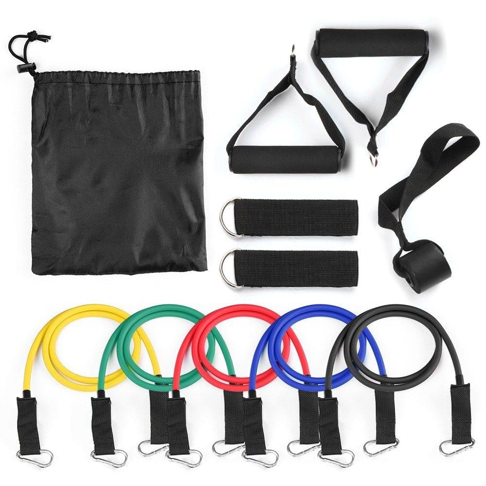 Lixada 11Pcs Resistance Bands Set Workout Fintess Exercise Tube Bands Door Anchor Ankle Straps Cushioned Handles with Carry Bags for Home Gym Travel