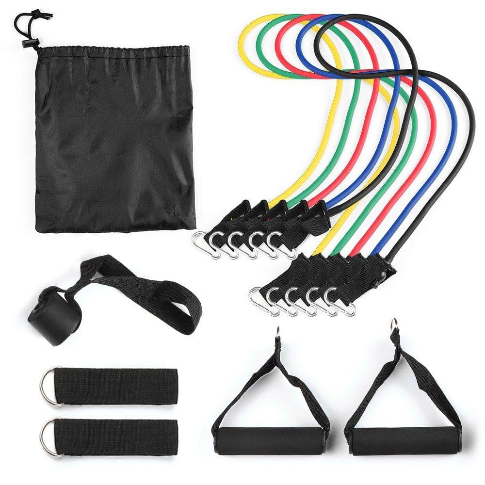Lixada 11Pcs Resistance Bands Set Workout Fintess Exercise Tube Bands Door Anchor Ankle Straps Cushioned Handles with Carry Bags for Home Gym Travel