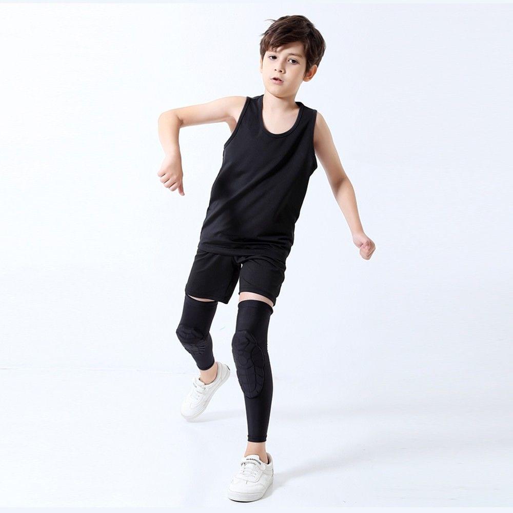 Kids Compression Leg Sleeves Anti-Slip Leg Sleeves with Protective Knee Pads for Basketball Volleyball Skating