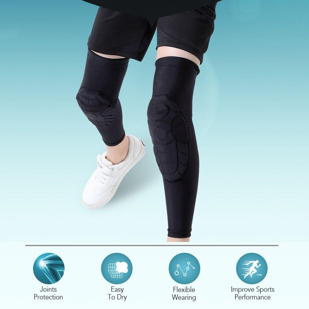 Kids Compression Leg Sleeves Anti-Slip Leg Sleeves with Protective Knee Pads for Basketball Volleyball Skating